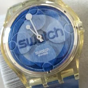 Rare Mint New Swatch SUPK101 Blue Satellite Puzzle Motion Watch W/rotating face Blue Satelite SUPK101 Puzzle Motion – swatchandbeyond.com main image 4